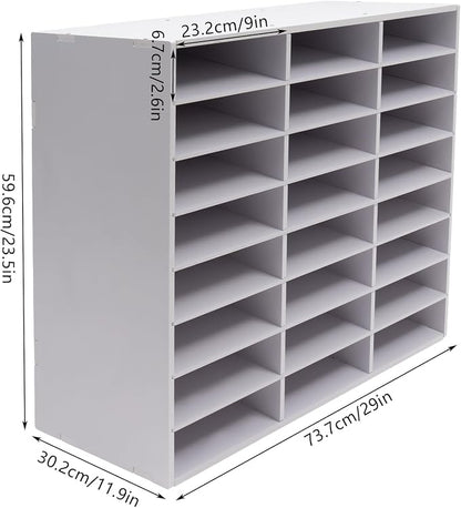 24 Compartments Literature Organizer, Desktop File Sorter Mail Center Paper - Image 6