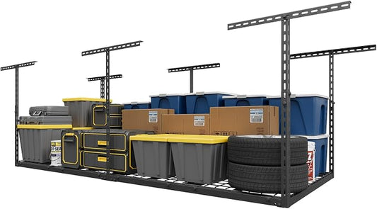 3X8FT Overhead Garage Storage Rack, Heavy Duty Metal Overhead Storage Organizer by Jusgym