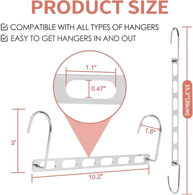 Space Saving Hangers for Clothes, 10 Pack Hanger Organizer Space Saver - Image 5