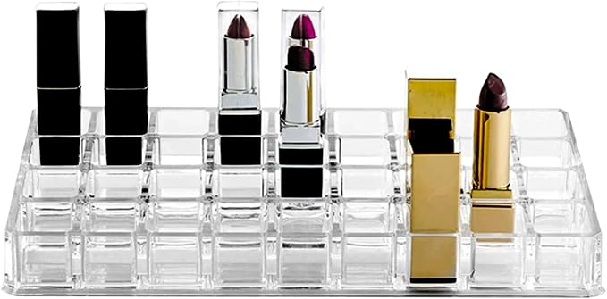 36 Slots Acrylic Lipstick Organizer, Thickened Multi-Grid Clear Lip Gloss by Unknown