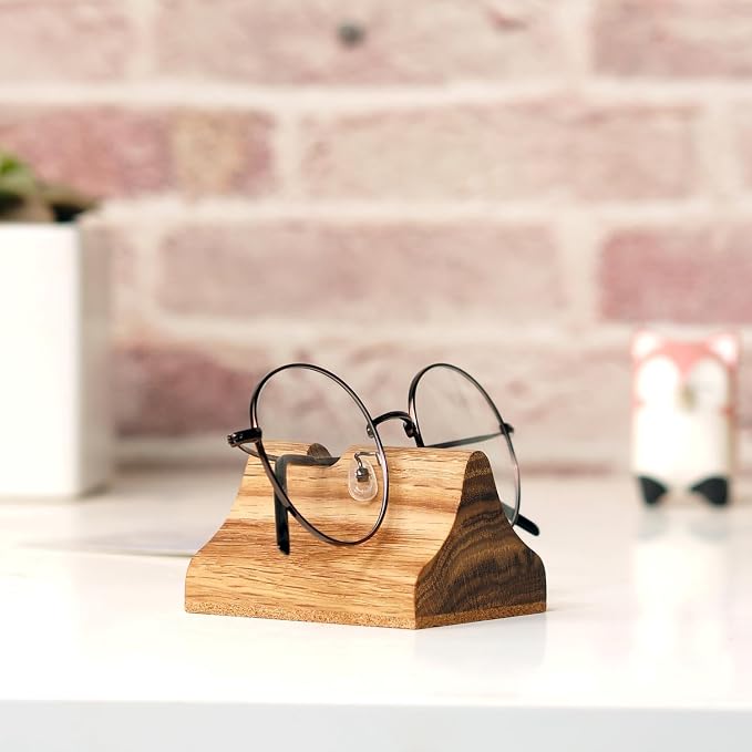 Handmade Wood Carving Eyeglasses Stand Wood Glasses Holder Sunglasses Display - Image 3