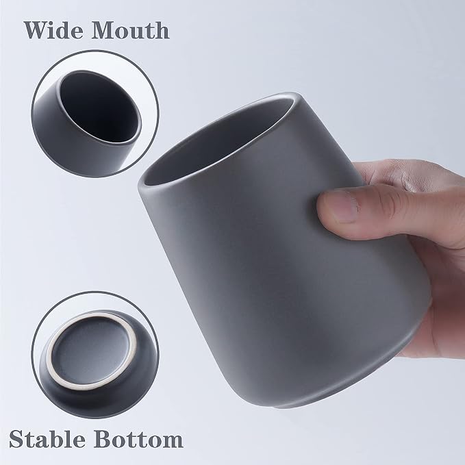 Matte Grey Toothbrush Holders for Bathroom - Image 3