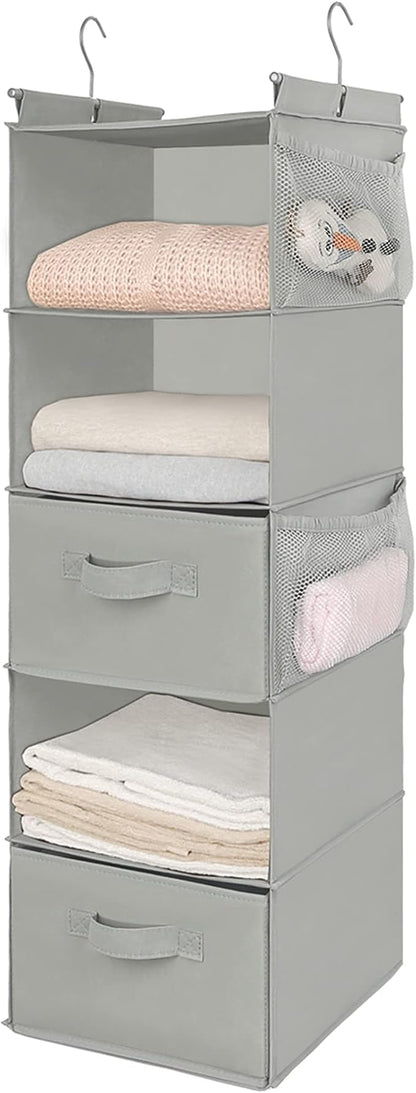 MAX Houser 5 Tier Shelf Hanging Closet Organizer, Cloth Hanging Shelf - Image 4