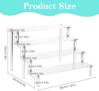 2 Pack 4 Tier Acrylic Display Risers, and Collectibles - Image 2
