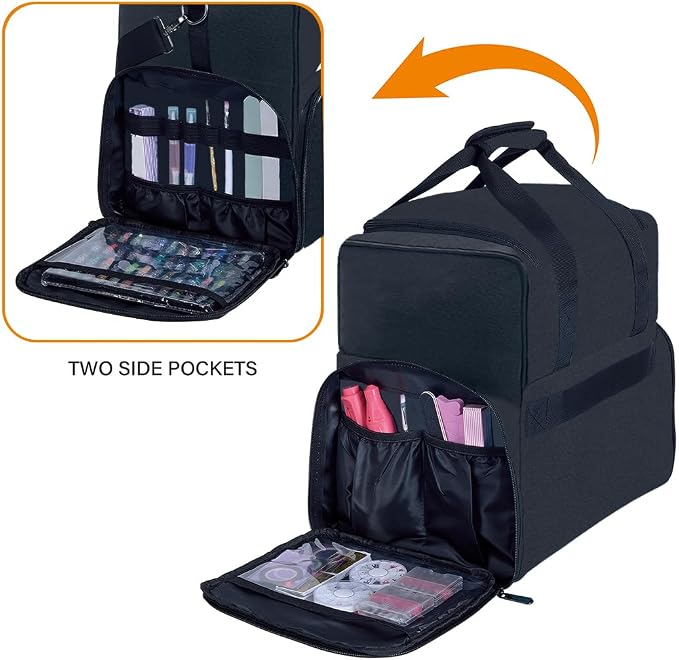 Large Makeup Cosmetic Bag with 3 Removable Case and 2 Removable Dividers Double - Image 3