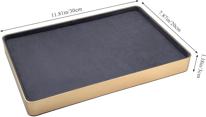 Metal Jewelry Tray, Valet Tray, Bedside Table and Desktop Organizer. It is - Image 2