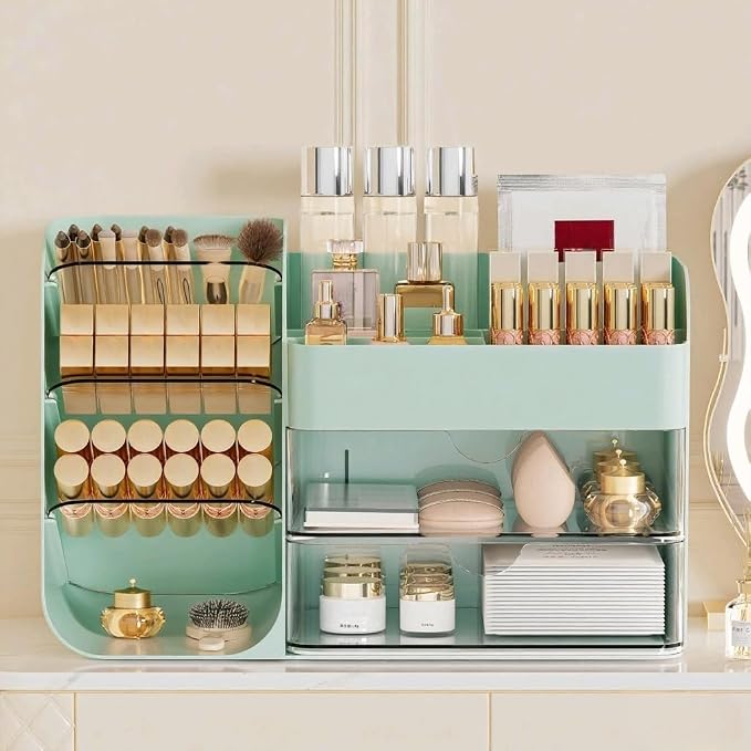 Makeup Organizer with 2 M Drawers & Brush Holders - Image 2