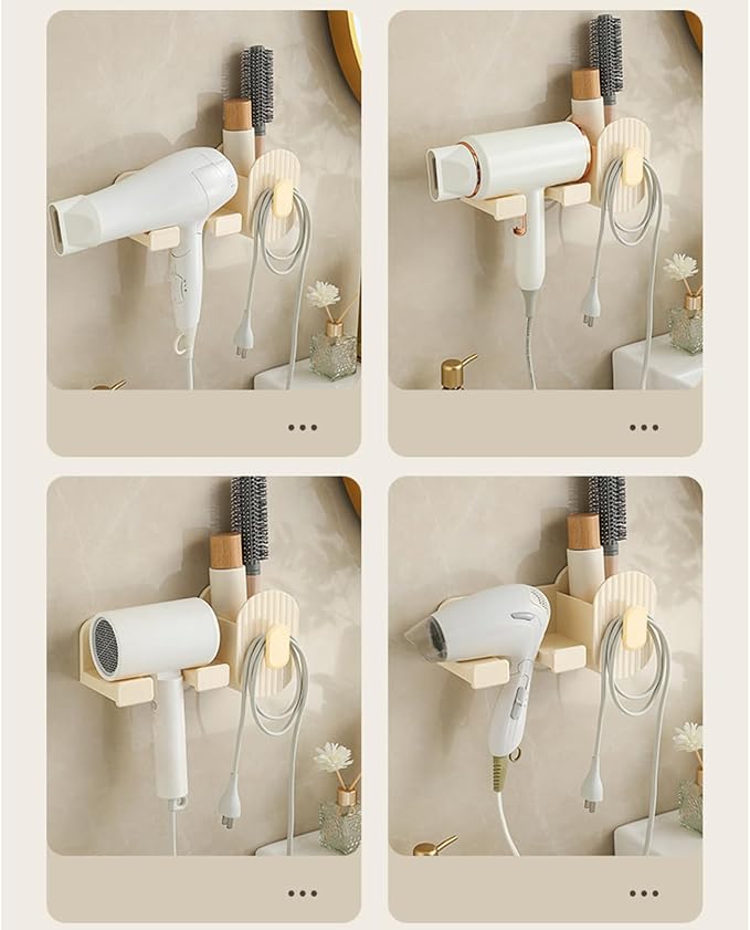 Wall Mount Hair Dryer Holder | No-Drill Storage Stand, Hair Tool Organizer - Image 6