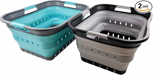 SAMMART 42L Collapsible Plastic Laundry Basket by SAMMART