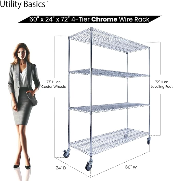 NSF Commercial 4-Tier Wire Shelving - Image 2