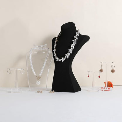 GemeShou Black necklace storage hanger stand jewelry organizer, Velvet jewelry - Image 9