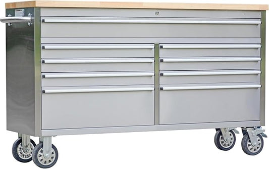 61 in Tool Chest, Tool Box Mobile 9 Drawers Storage Rolling Cabinet by MERXENG