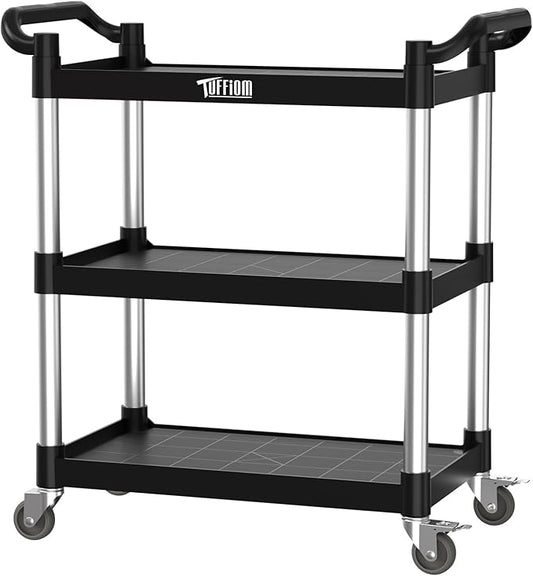 TUFFIOM 3-Tier Plastic Service Utility Cart by TUFFIOM