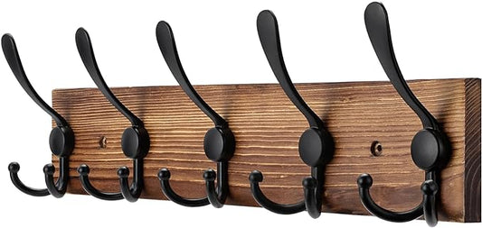 Coat Rack Wall Mount Wooden Hat Rack by Kuhome