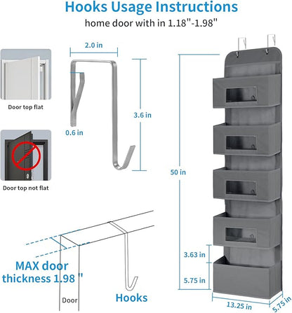 MAX Houser 5-Shelf Over The Door Hanging Organizer - Image 2