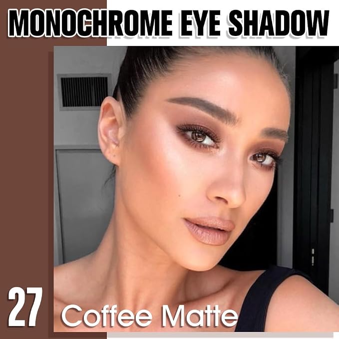 Dark Brown Single Matte Eyeshadow Makeup, Neutral Powde Eye Shadow - Image 2