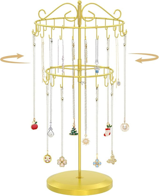 MODOWEY Rotating Necklace Holder Organizer Display Stand by MODOWEY