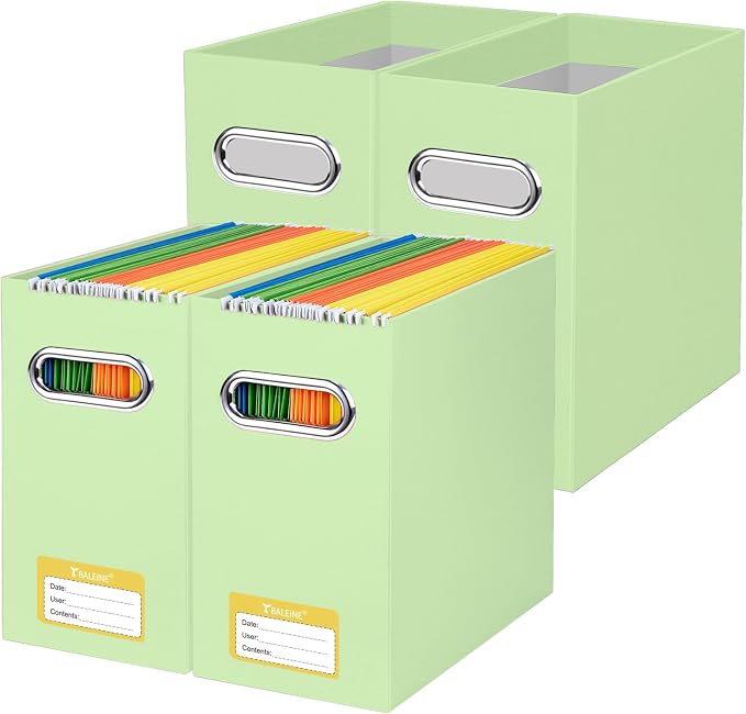 BALEINE File Organizer Box, Cardboard File Folder Organizer by BALEINE