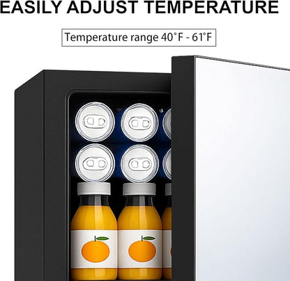 0.9 Cu.Ft Mini Refrigerator and Beauty Fridge, 24 Cans Mini Fridge - Image 3