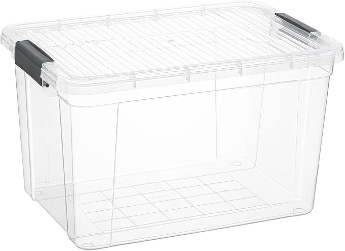 Superio Clear Storage Box with Lid, 14.25 Quart Plastic Container Bins by Superio