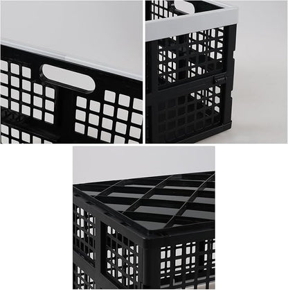4 Pack 42 L Large Plastic Collapsible Storage Crates, Folding Stackable Storage - Image 3
