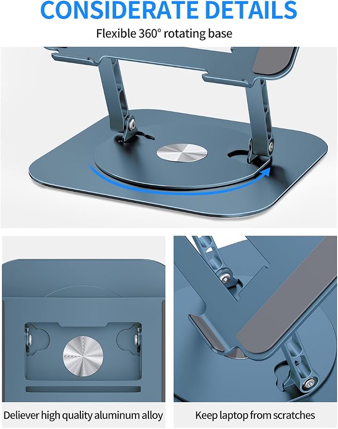 Adjustable Laptop Stand with 360 Rotating Base, Computer Stand - Image 4