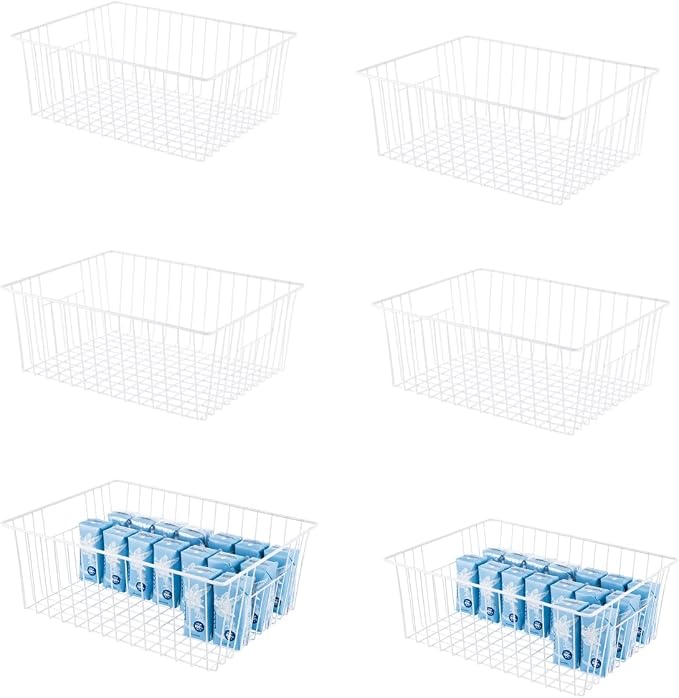 Upright Freezer Organizer Bins， Freezer Baskets by lonpute