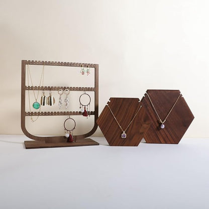 GemeShou wooden hanging jewelry organizer, walnut jewelry display holder - Image 6
