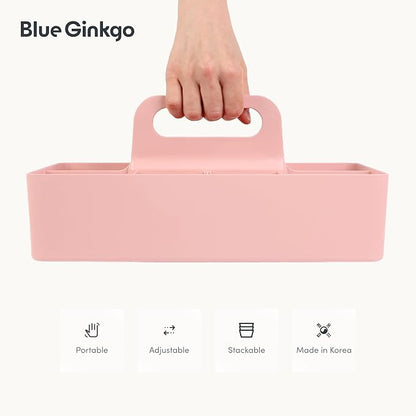 BLUE GINKGO Stackable Organizer Caddy – Korean-Made Portable Tote - Image 5