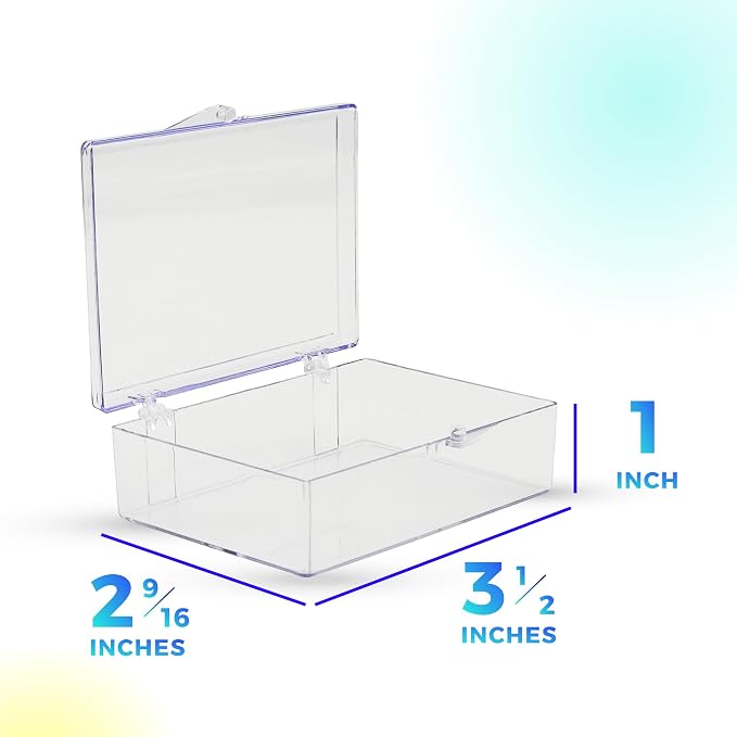 10-Pack Clear Hinged Plastic Containers, Keepsake Storage Boxes, 3 1/2" L x 2 - Image 6