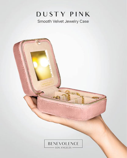 Benevolence LA Plush Velvet Jewelry Box | Travel Jewelry Case Organizer - Image 2