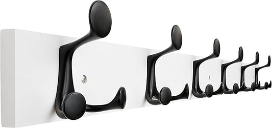 SKOLOO 39-Inch White Wood Coat Rack Wall Mount by SKOLOO