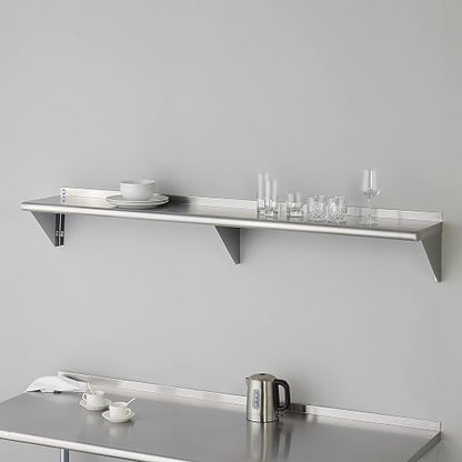 ROCKPOINT Stainless Steel Shelf 12 x 72 Inches 450lb, NSF Metal Commercial - Image 2