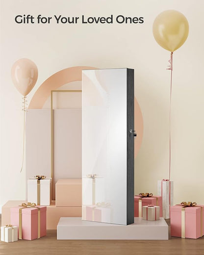 SONGMICS Mirror Jewelry Cabinet Armoire, Wall or Door Mounted Jewelry Storage - Image 9