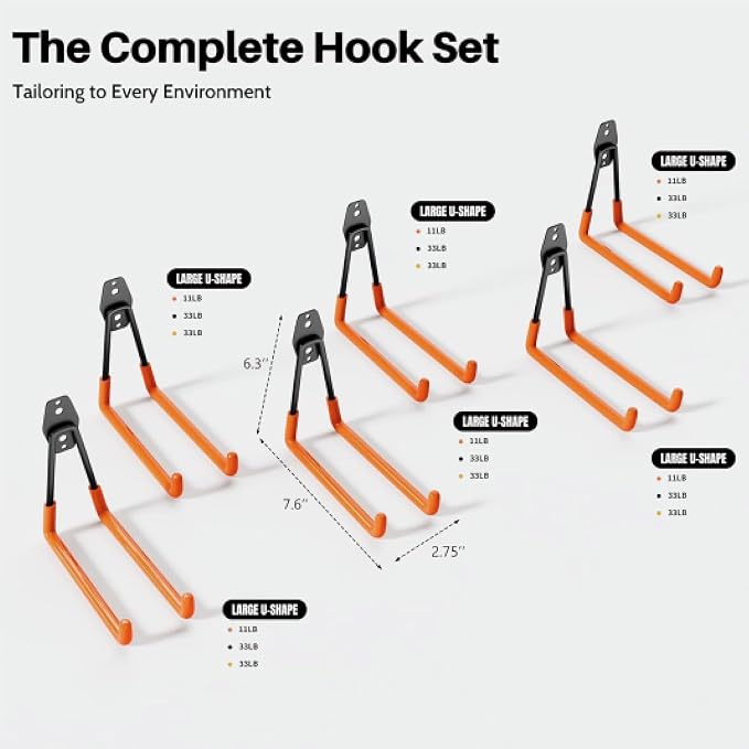 Garage Hooks Heavy Duty, 8 Pack Wall Mount Storage Hangers - Image 2