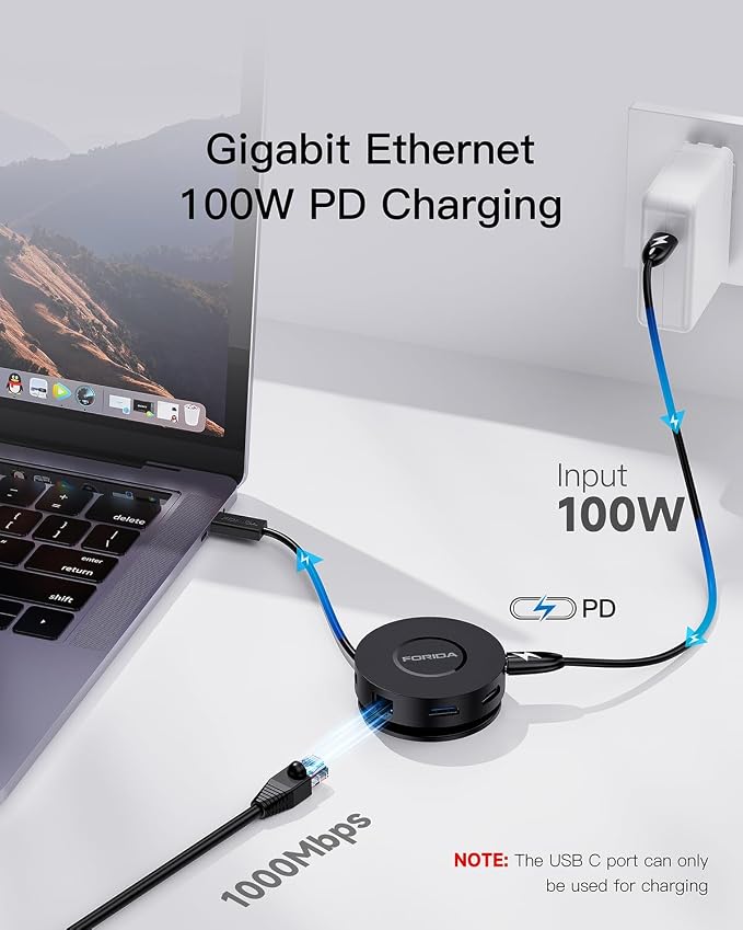 Mini USB C Docking Station Dual HDMI Monitor FORIDA USB C to USB Dock Hub - Image 4