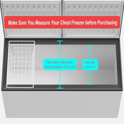 SANNO Chest Freezer Baskets Organizer, Deep Freezer Baskets Bin Sturdy Metal - Image 3