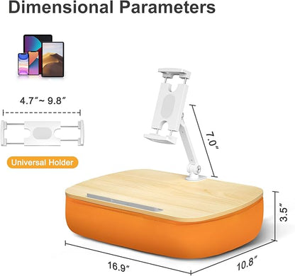 Cozy Kindle Pillow Stand with 360° Adjustable Tablet Holder, Wooden Panel - Image 3