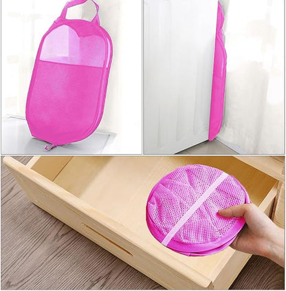 Larpur 2Pack Foldable Popup Laundry Basket, Collapsible Portable Mesh Clothes - Image 3
