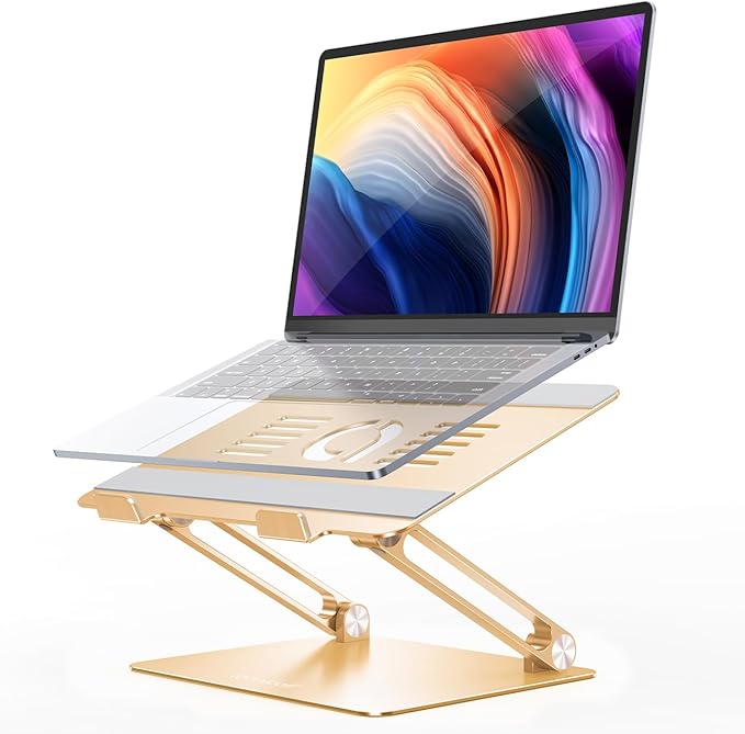 Lamicall Adjustable Laptop Stand, Portable Laptop Riser, Aluminum Laptop Stand by Lamicall