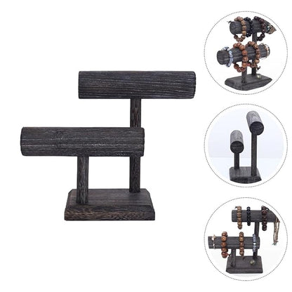 Solid Wood Scrunchie Holder Hair Tie Organizer Stand Vintage Jewelry Display - Image 8
