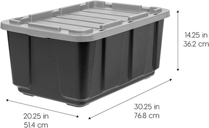 IRIS USA 27 Gallon Heavy Duty Truck Bed Toolbox Storage Tote Bins - Image 2