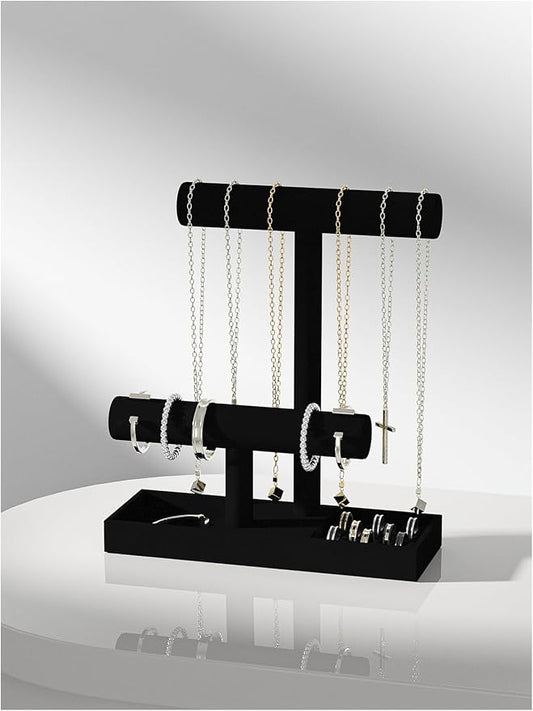 Bracelet and Necklace Holder, Velvet Jewelry Necklace Display Organizer Stand by Ausalivan