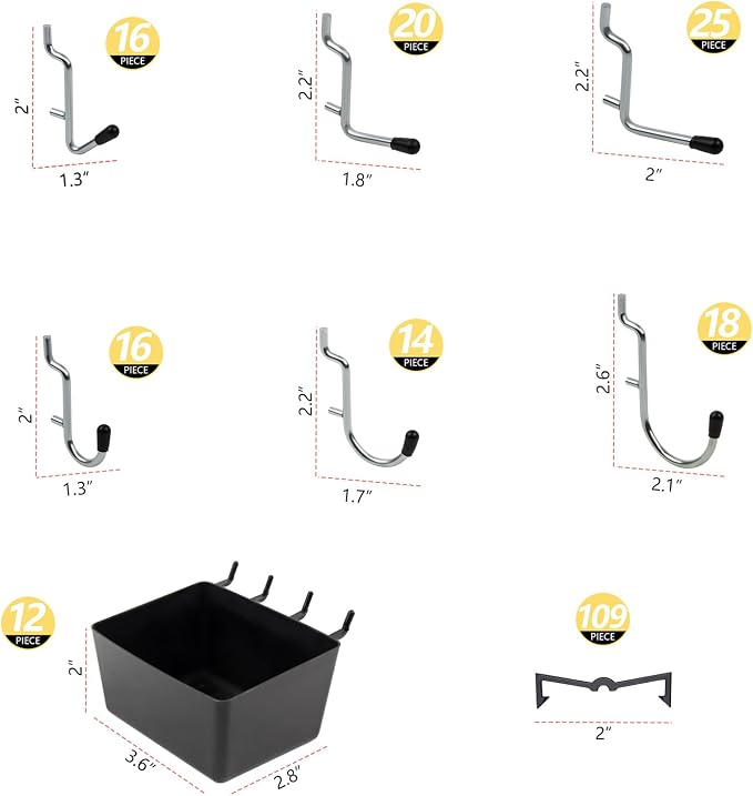 279PCS Metal Pegboard Hooks Organizer Kit - Image 3