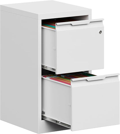 Metal Filing Cabinet with Lock, Vertical File Cabinet 2 Drawer, Lockable File by Kooyon