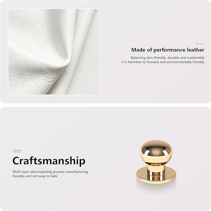 Office Accessories, Begie White Vegan Leather Office Supplies - Image 3