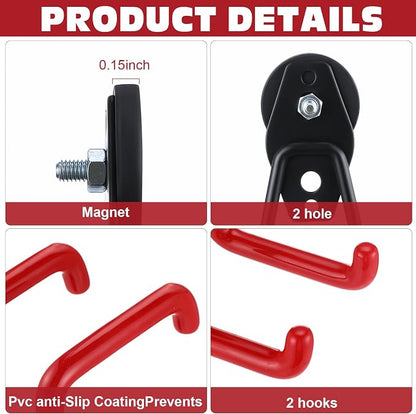 Landhoow Large Magnetic Hooks Heavy Duty Garage Magnet Hooks Strong Storage - Image 3