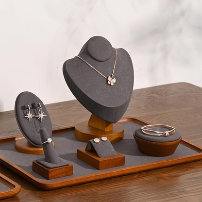 Jewelry Tray Solid Wood Earrings Display Stand - Image 2