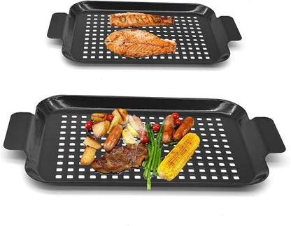 Grill Topper Non-Stick Stainless Steel BBQ Tray by Unknown