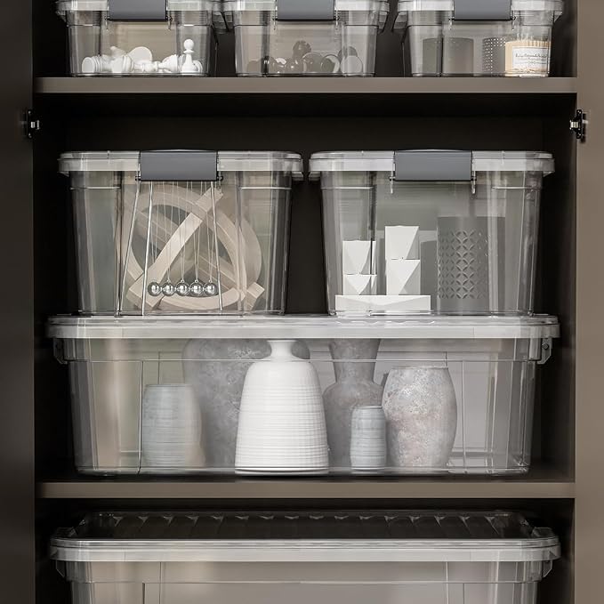Superio Clear Storage Box with Lid, 26.5 Quart Plastic Container Bins - Image 8